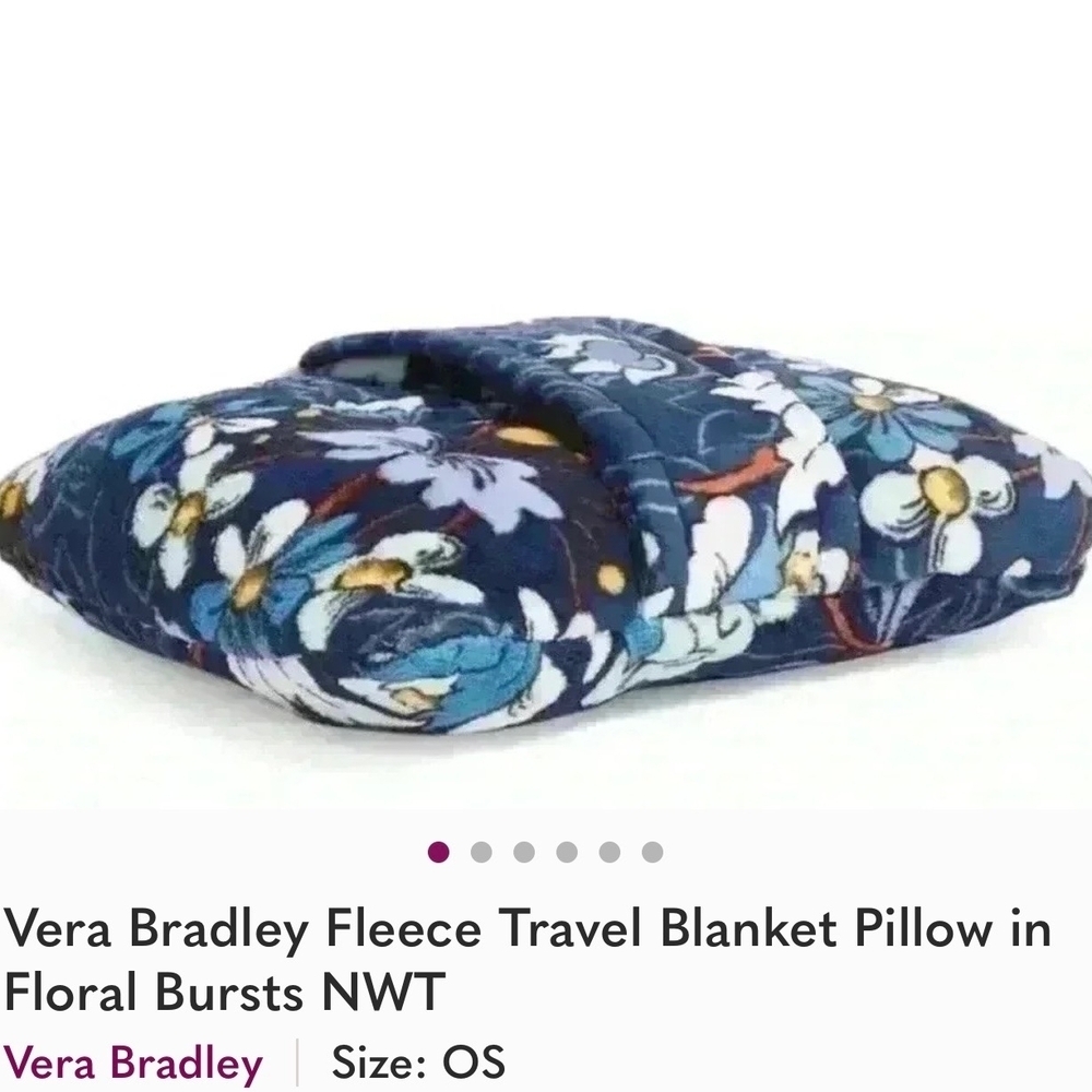Vera Bradley Floral Burst Fleece Pillow Blanket